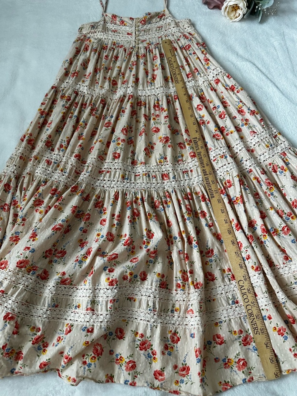 The Great. Serenade Dress in Pale Pink Kerchief Rose Print - Picture 11 of 17